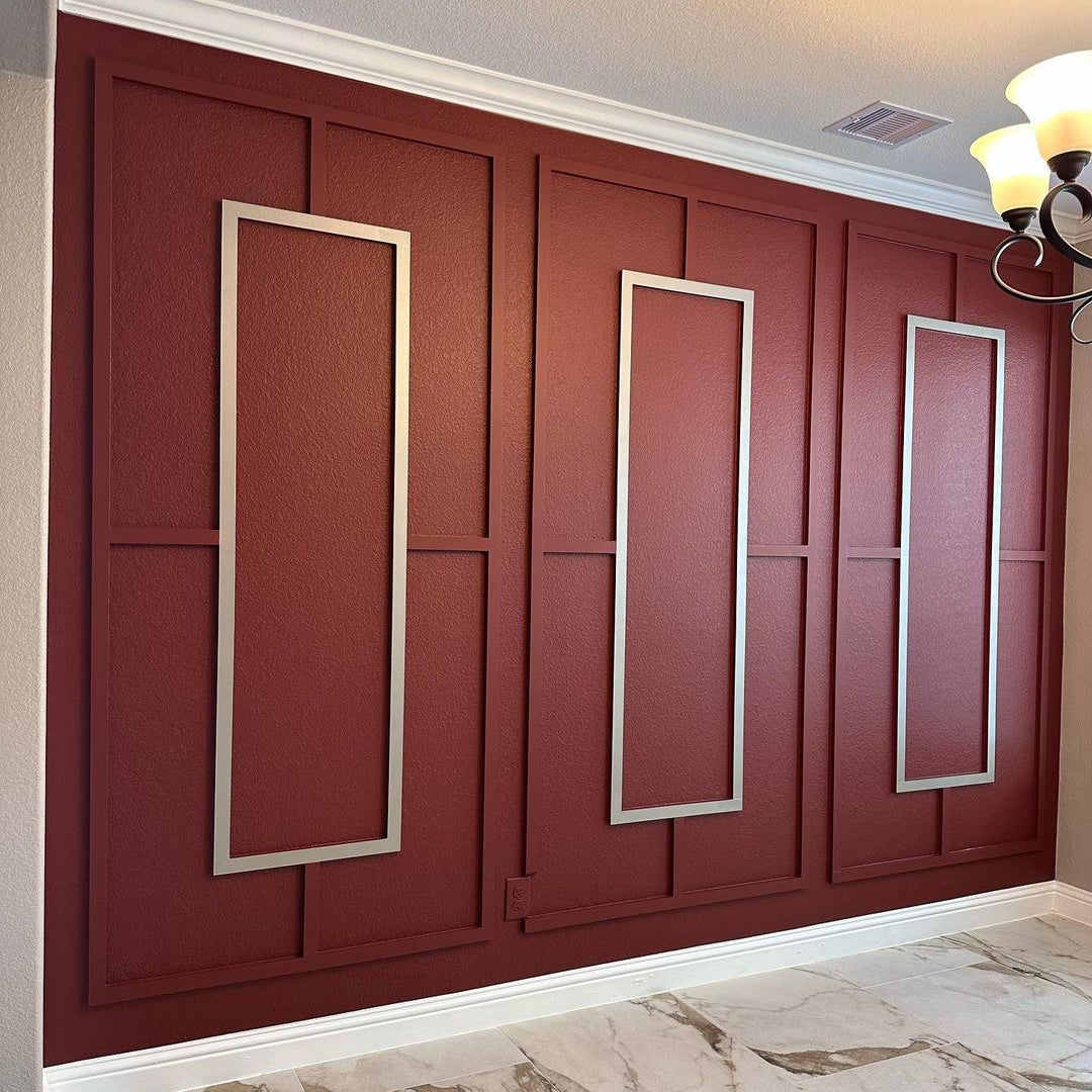 Wall Trim Kits, Wall Art Paneling, Ready to Mount Wainscot Panels, Wainscot Panel Frames, Bespoke Paneling, Living Room Decor, Wall Art - Showy Deco