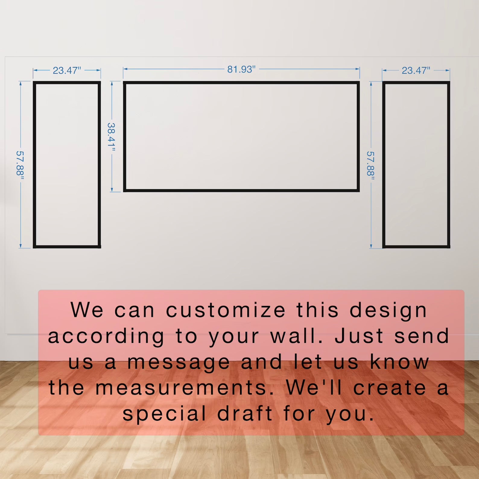 Customizable Size Wall Panel Kit - 3 Upper Nested and 2 Bottom Nested –  Showy Deco