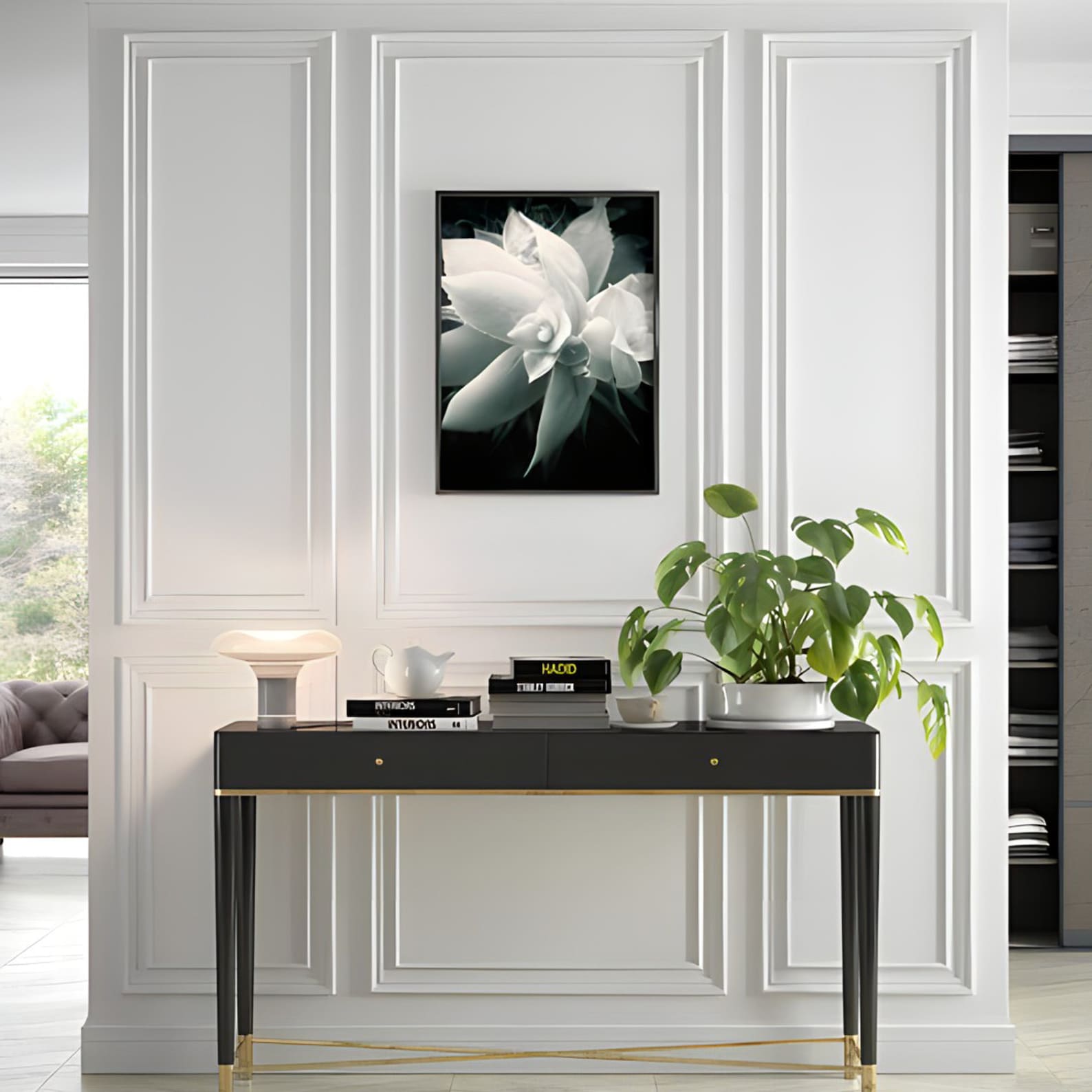Wall Art Paneling, Ready to Mount Wainscot Panels, Wainscot Panel Frames, Bespoke Paneling, Living Room Decor, Wall Trim Kits, Wall Art - Showy Deco